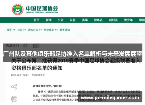 广州队及其他俱乐部足协准入名单解析与未来发展展望